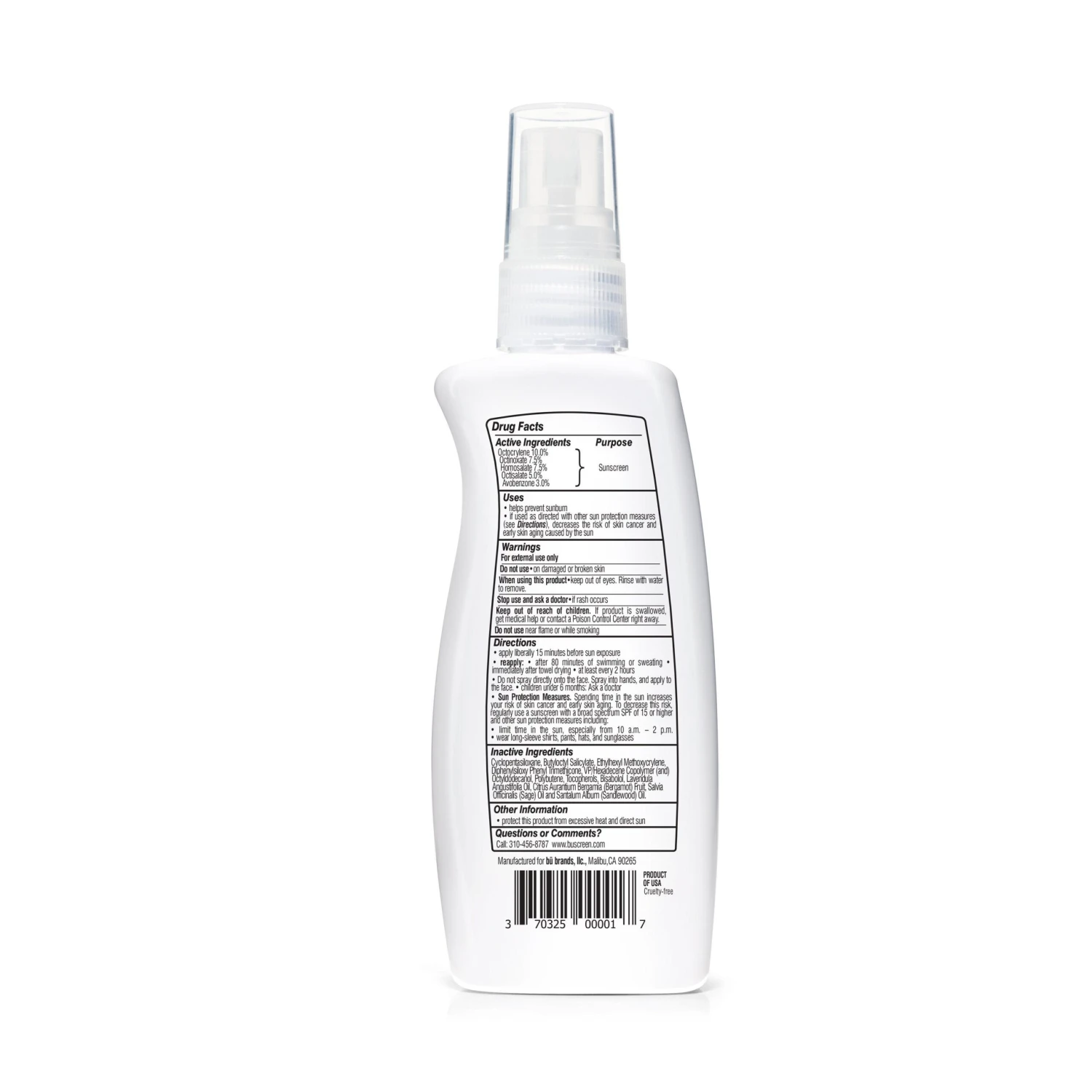 Bu SPF 50 Alcohol-Free/White Sage Scent Spray - Image 4